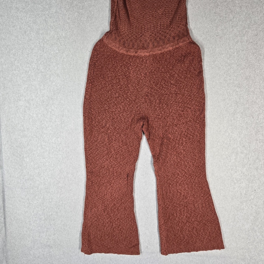 FP Beach Women Pants M Rust Cotton Nylon Stretch Lounge Knit